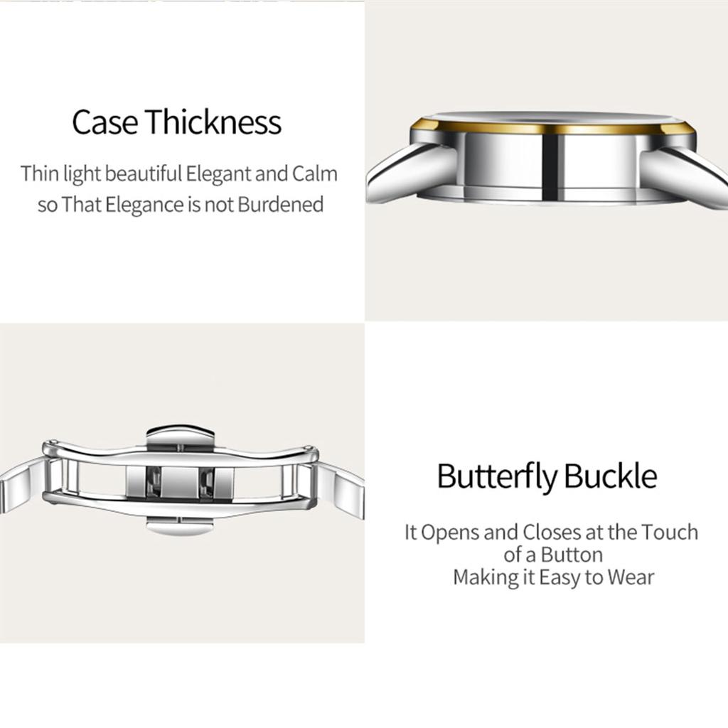OLEVS наручные стильные деловые часы для женщин, аналоговые модные популярные женские аналоговые золотые часы из нержавеющей стали с синей ручкой, синие женские часы для рождественского подарка,