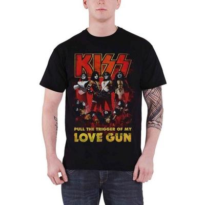 Kiss Светящаяся хлопковая футболка унисекс для взрослых Love Gun
