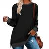 Women's Fashion Casual Solid Color Print Fall Winter Long Sleeve O-Neck Pullovers & Long Sleeves