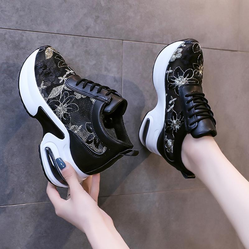 Женские модные высокие кроссовки 2024 года, весна-лето, новые, толстые, сетчатые, воздухопроницаемые, универсальные, повседневные, спортивные, кроссовки