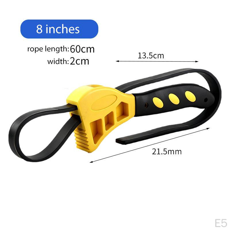 Регулируемый резиновый ремешковый ключ Открывалка для банок Аксессуар Портативный ремень Сантехнический гаечный ключ Универсальный