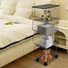 4-Layer Kitchen Storage Room Trolley Storage Basket Kitchen Trolley Basket Floor Rack Fruit Vegetable Storage Movable Rack