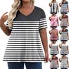 Womens Plus Size Tops Shorts Sleeve Shirts V Neck Casual Clothing Clothes Printed Tops
