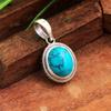 Женский кулон с бирюзовым драгоценным камнем из стерлингового серебра 925 пробы Массивные ювелирные изделия