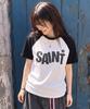 SAINTPAIN Sp Футболка с коротким рукавом реглан, тяжелая, с узором «Святой», белая