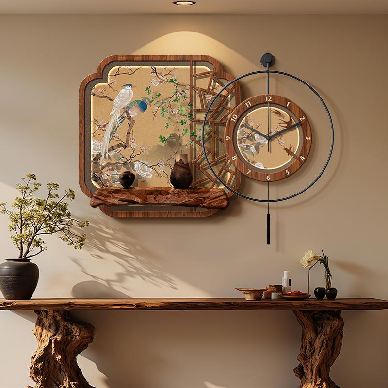 Vintage Large Wall Clocks Decorative Paintings Noiseless Luxury Living Room Clock Wall Hanging Accessories for Home Decor