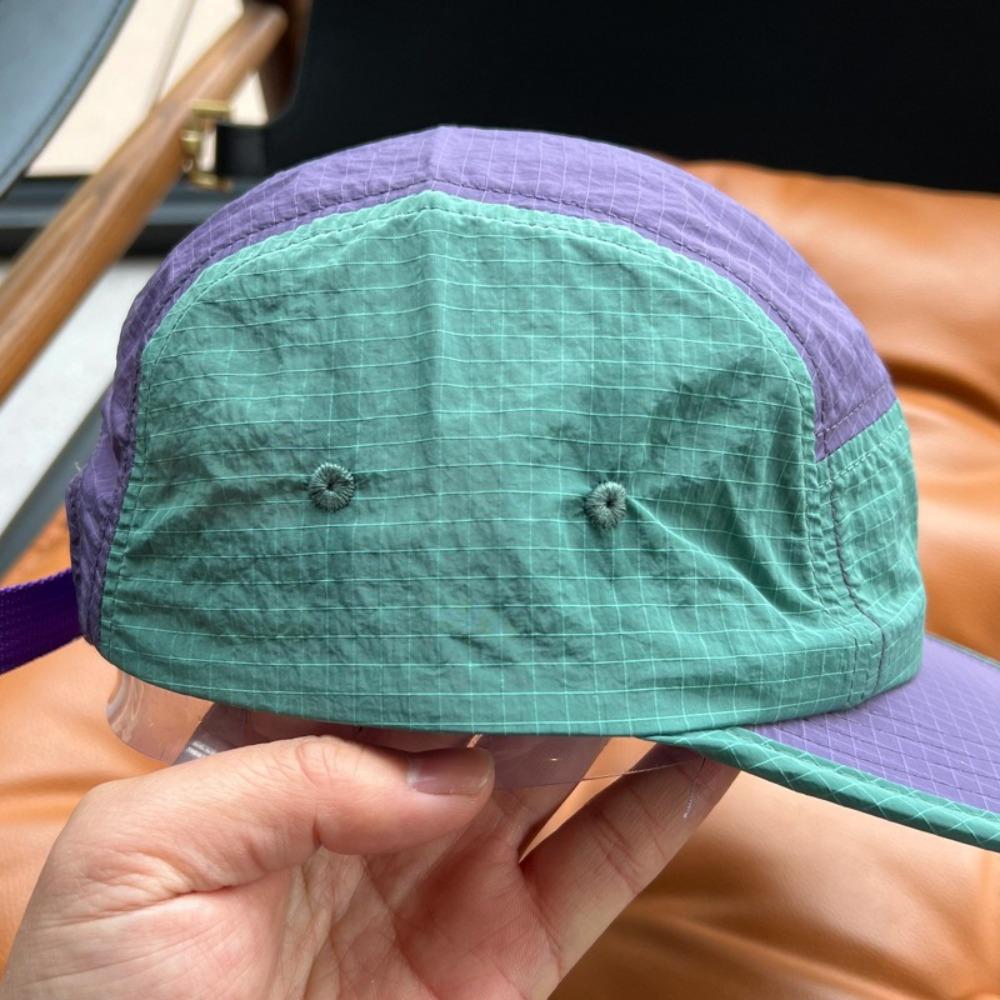 Waterproof Japanese Style Splicing Baseball Cap 5-Panel Adjustable Snapback Hats Quick-drying Thin Sunshade Cap Unisex