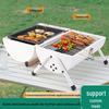 Multifunctional Electric Grill & Roaster with Non-stick Pan and Smokeless Griddle for Skewers and Sausages