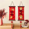 1 Pair Traditional Spring Festival Couplets Velvet Wall Art Pendant  Window