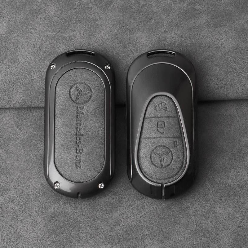 New 2025 Zinc Alloy Leather Car Key Case Cover Bag For Mercedes Benz A C E S G Class W177 W205 W213 X167 W222 CLA GLE GLB GLS AM