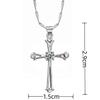 Геометрический цирконовый кулон в виде креста - Ожерелье с покрытием из белого золота