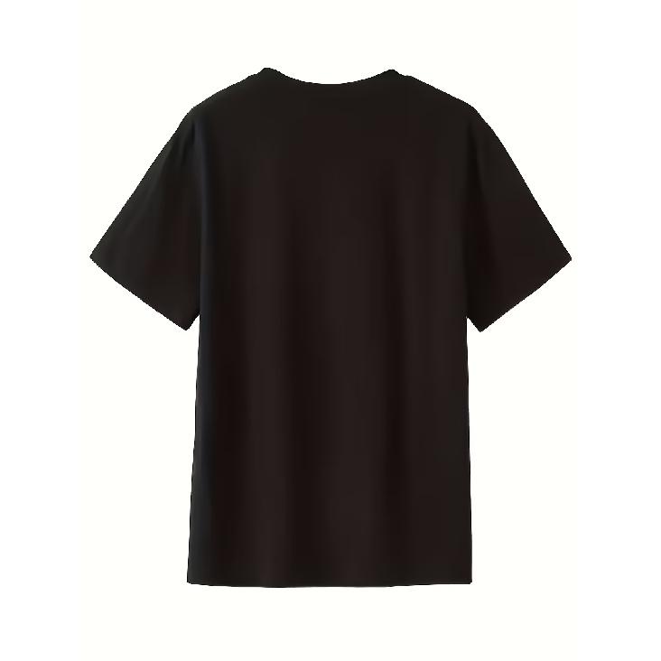 Men's Oversized Black Graphic Tee with LA Los Angeles Back Print, Short Sleeve Crew Neck Soft Cotton Streetwear for Casual Daily Wear