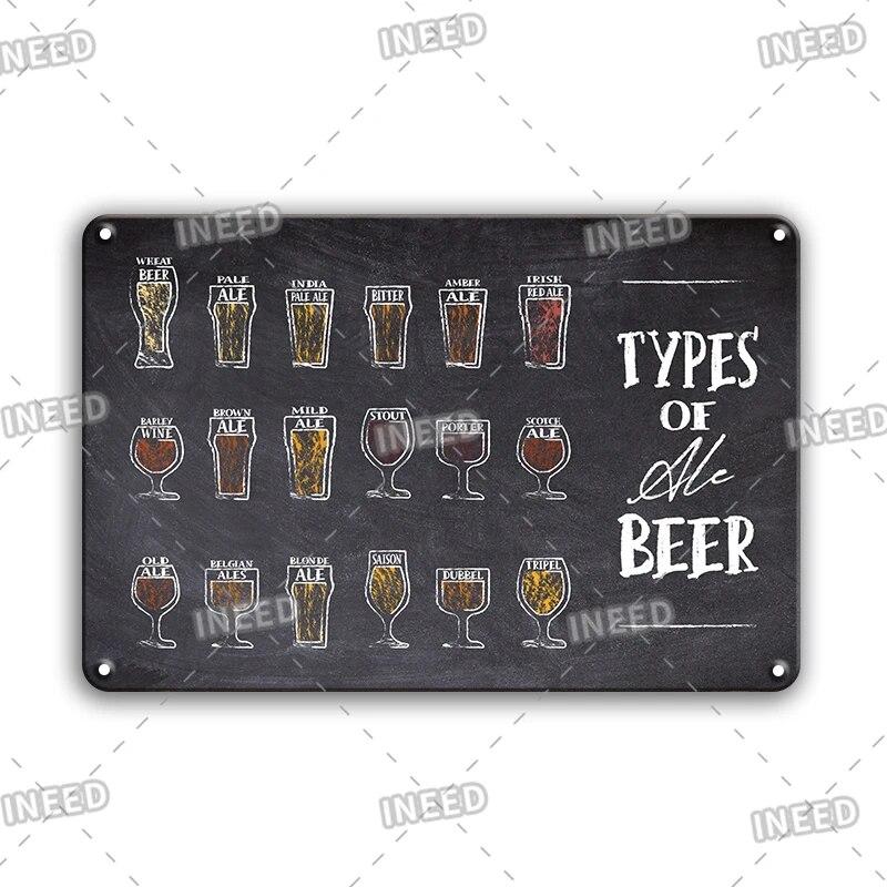 Retro Vintage Cocktail Recipe Tin Signs Metal Vintage Plaque Beer Metal Plate Decorative Plaque For Bar Pub Man Cave Wall Decor