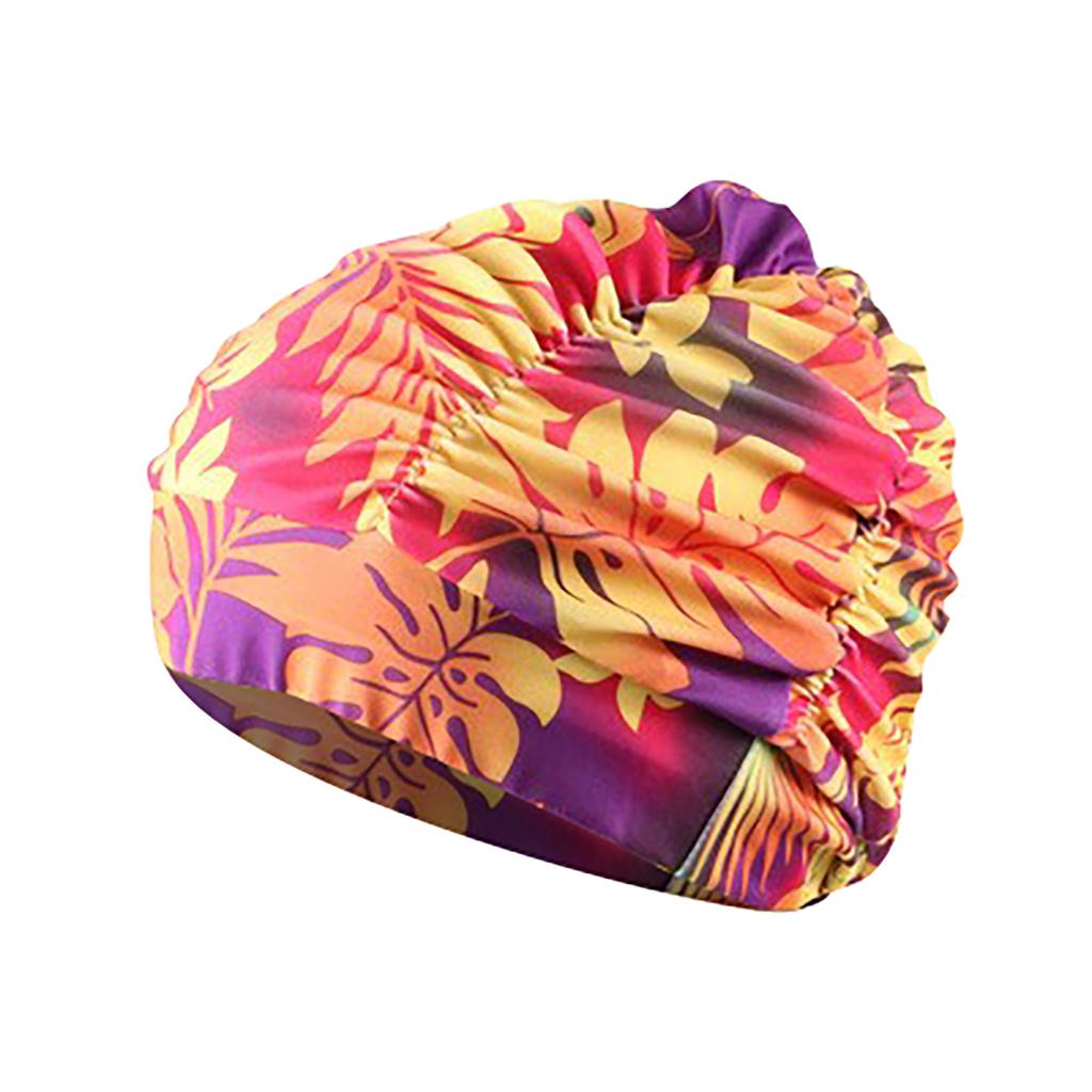 Женская модная плиссированная удобная шапочка для купания большого размера с длинными волосами и ушками для плавания