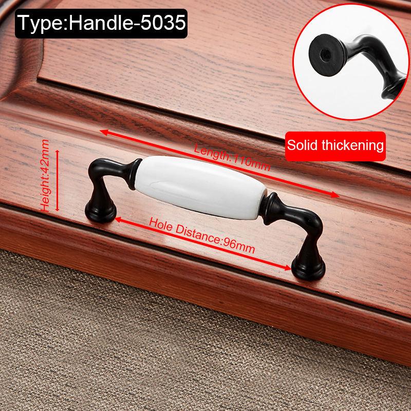 Black White Ceramic Cabinet Handles Zinc Alloy European Cabinet Pulls Drawer Knobs Wardrobe Door Handle Furniture Handle