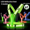 Светодиодный светоотражающий жилет для бега, регулируемый эластичный жилет для мужчин/женщин, высокой видимости, для аксессуаров для путешествий на открытом воздухе