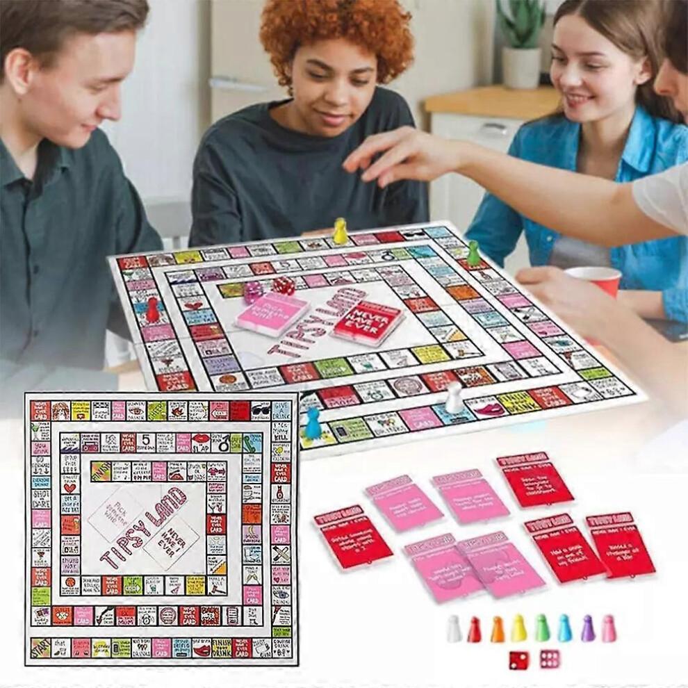 Tipsy Land Board Game,Drinking Party Board Games,Unique Spaces for Calling Out Friends,Interactive Drinking Board Games for Adults