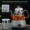 BORREY Induction Cooker Gas Stove Universal Heat Resistant Glass Teapot Steaming Tea And Boiling Teapot Multifunctional Tea Set