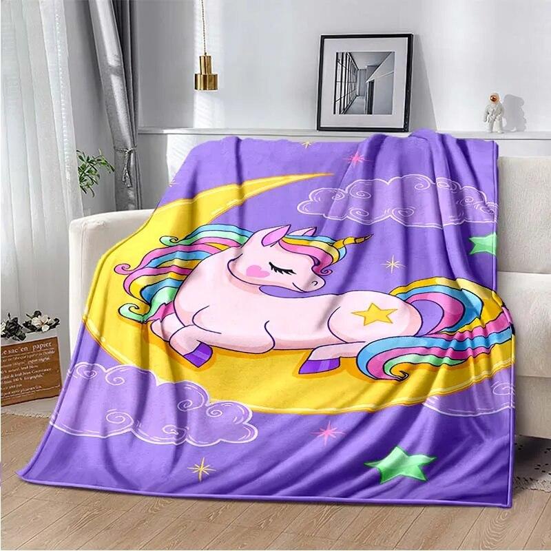 Милое розовое одеяло с единорогом, одеяло для дивана, украшение для спальни, гостиной, одеяло для кровати, одеяло для пикника, одеяло