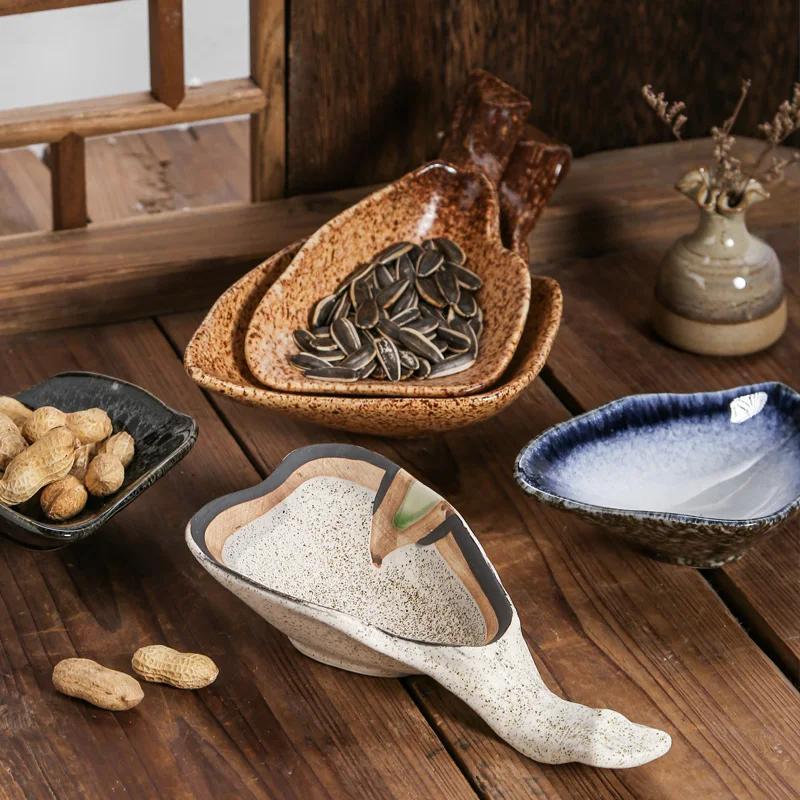 Exquisite Japanese Cuisine Restaurant Ceramic Tableware Sushi Sashimi Plate Cold Dish Plate Small Dish Oyster Cuttlefish Plate