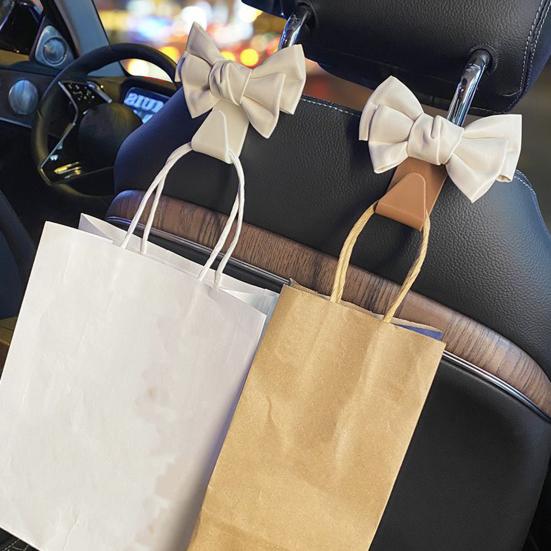 Крючки для автомобиля с бантом, симпатичный крючок для спинки сиденья автомобиля с бантом, прочный кошелек с бантом