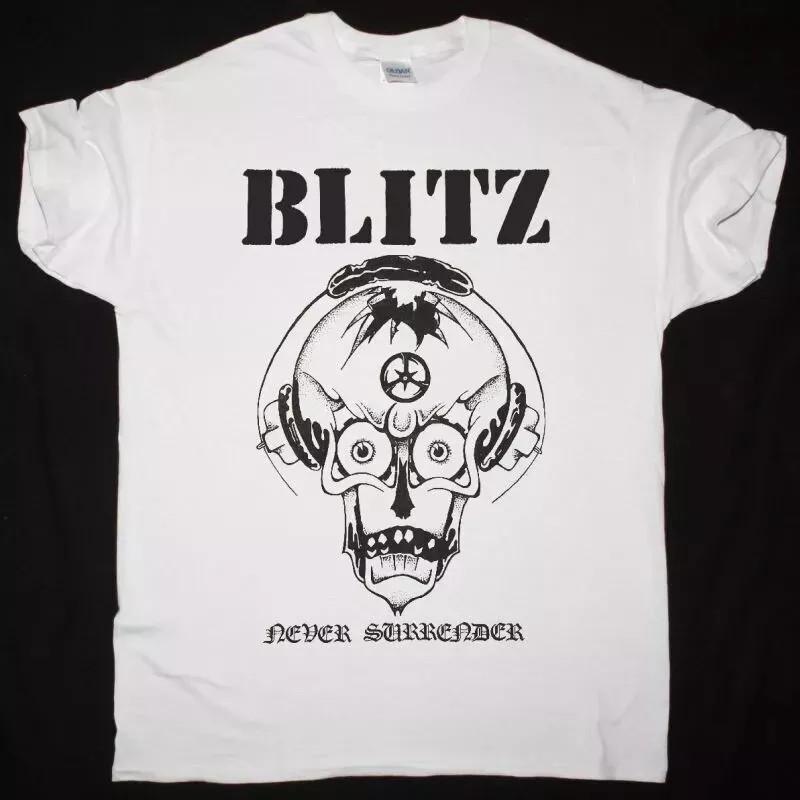 BLITZ NEVER SURRENDER НОВАЯ БЕЛАЯ ФУТБОЛКА.webp Унисекс Футболка
