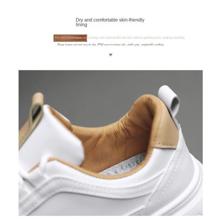 Мужская обувь. Летние дышащие маленькие белые туфли. Мужские трендовые универсальные туфли для подъема внутри. Спортивная повседневная обувь для доски. Обувь Daddy Tide.