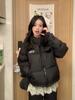 Simple and trendy short stand-up neck cotton-padded jacket for women's winter loose and thin versatile high-end cotton-padded jacket