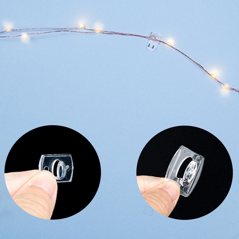 1 комплект водонепроницаемых прозрачных настенных крючков с самоклеящимися полосками, мини-гирлянды, зажим для вешалки для кухни