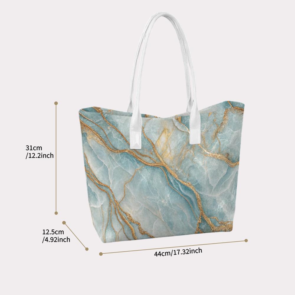 Elegant Marble Pattern Tote Bag for Women Casual Daily Use Fashion Handbag with Comfortable Straps
