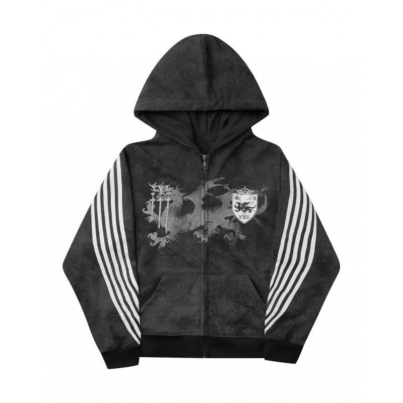 Hip Hop Streetwear Hoodie Set Loose Vintage Print Sweatshirt Unisex Casual Daily Wear