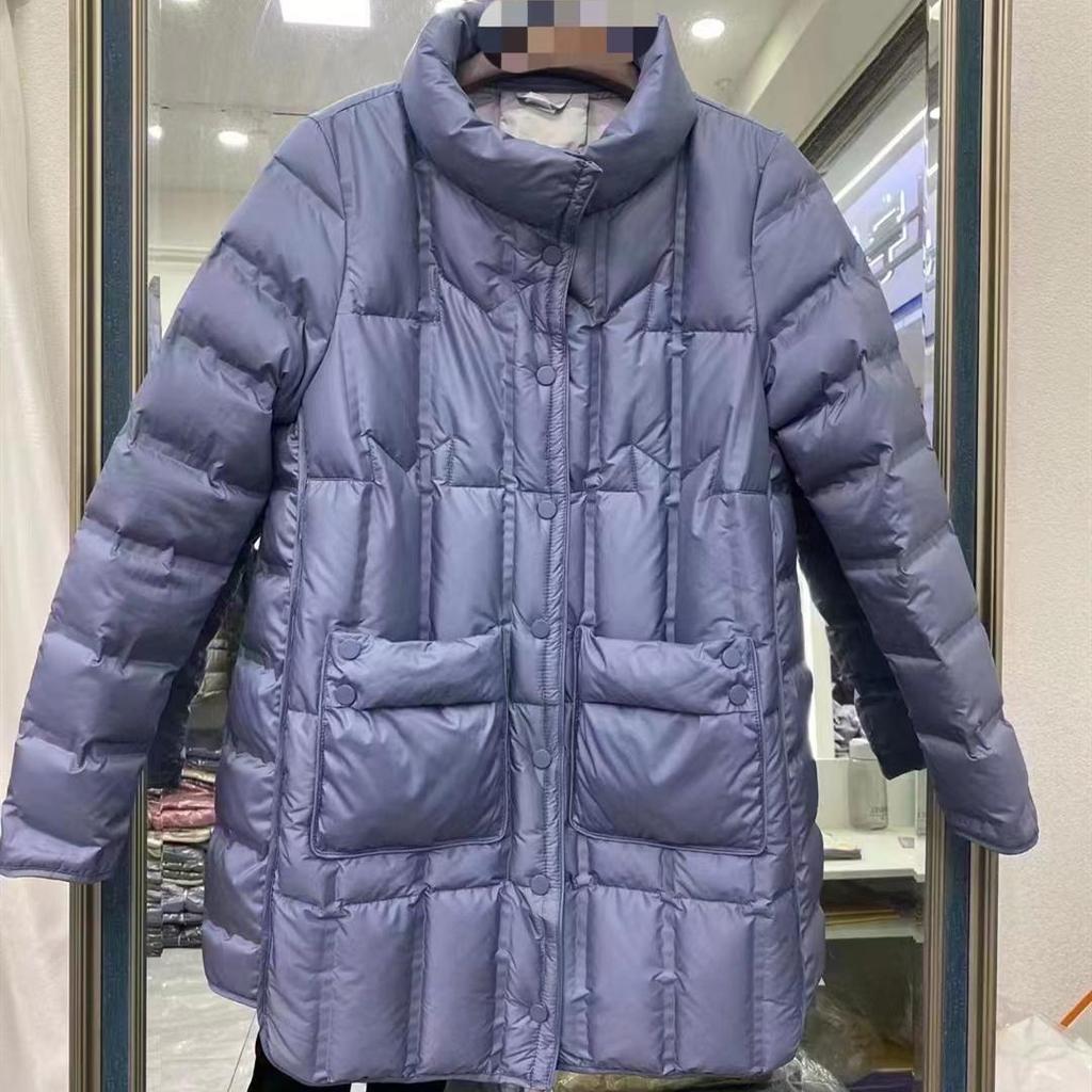 Женский легкий тонкий качественный пуховик Witner с воротником-стойкой и длинным рукавом, тонкое теплое пальто на белом утином пуху