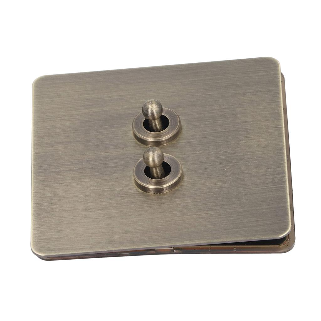 2 Way Toggle Switch Antique Bronze Texture Stainless Steel Panel Toggle Switch AC250V