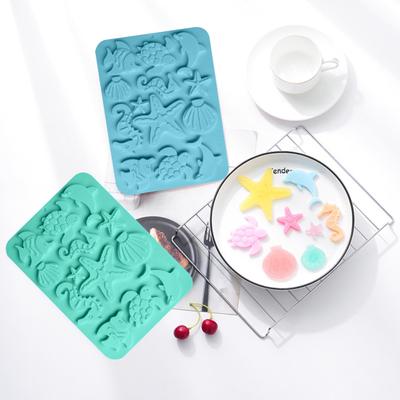 Форма для торта, термостойкая, не липкая, тема морской жизни, силиконовая форма для самостоятельной выпечки, морской конек, форма для мороженого, желе, инструмент для кондитерских изделий