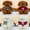 Teddy Cartoon Sweater Dog Plush Cuddly Sleeping Pillow Bow Tie Gift Kids For
