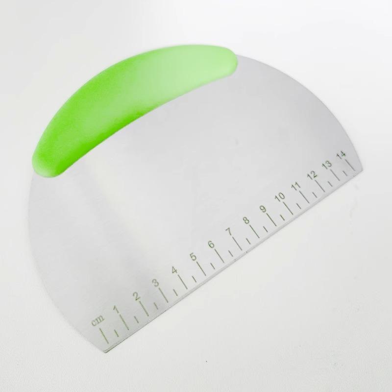 Бытовой Полукруглый из Нержавеющей Стали с Шкалой Нож для Выпечки и Нарезки Скребок для Крема, Торта, Муки