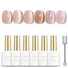 Emigoro Magnetic Gel Cat Eye with Sparkly and Fine Particles Nails, Gel, 6-Color Set, UV/LED Compatible, Magnets, Gel,