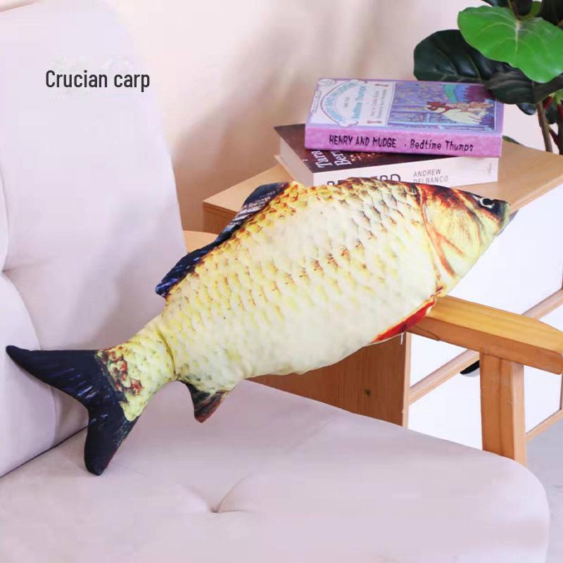 Плюшевая игрушка-рыба из кошачьей мяты: Подушка для саморазвлечения, устойчивая к царапинам и износу, для кошек