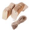 50x Wooden Gift Tags Wedding Decor Xmas Crafts Jute Twine Rectangle Labels