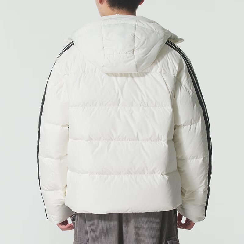 adidas Теплая спортивная ветрозащитная куртка с капюшоном, повседневная, в полоску, с длинным рукавом, пуховик, мужская верхняя одежда KC2494