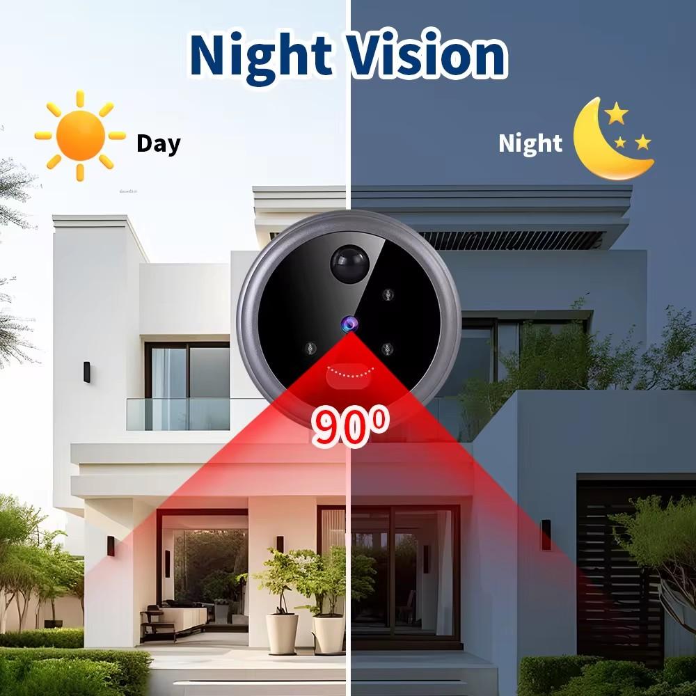 2.8" Digital Magic Eye Electronic Viewfinder Night Vision Safety Door Viewer Photo Recording Door Peephole Camera