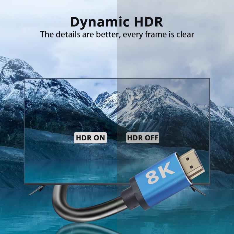 8K HDMI-кабель HDMI 2.1 Провод для Xiaomi Xbox Series X PS5 PS4 Chromebook Ноутбуки 120 Гц Разветвитель HDMI Цифровой кабель Шнур 4K