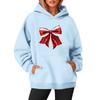 Women's Sweatshirts O-neck Long Sleeve Christmas Printed Top Solid Color Hoodie