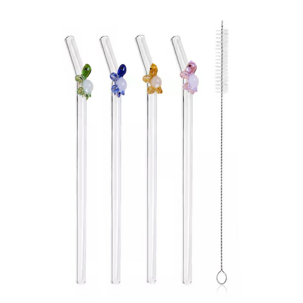 Reusable Glass Straws Eco Friendly Drinking Straws for Smoothies Cocktails Trendy Bar Accessory for Coffee Mug Tea Beer 5