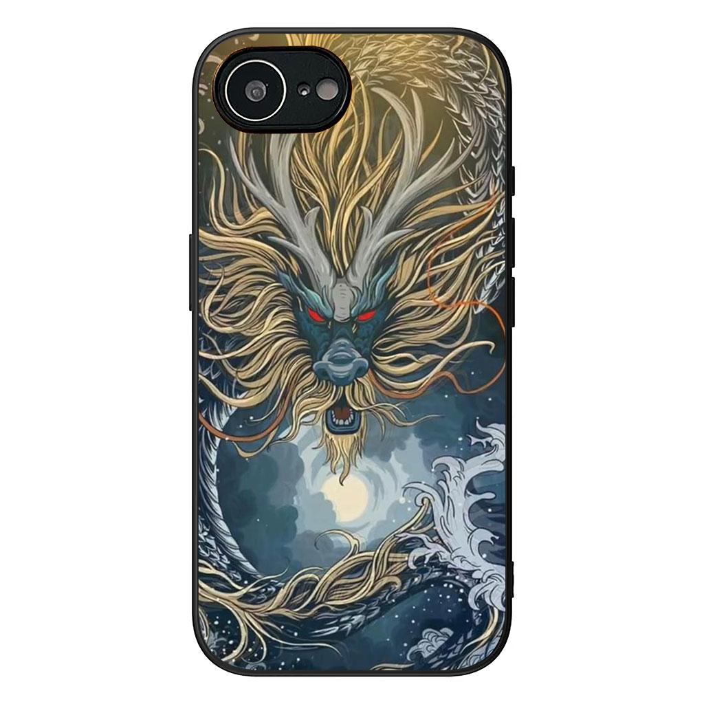 Чехол для Apple iPhone 16 15 14 Plus 13 12 Mini 17 Pro Max + ProMax 16E Air Чехол для телефона Золотой Черный Дракон Обои