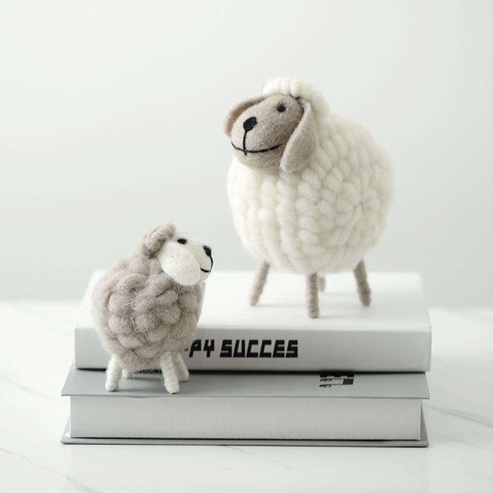 Supplies Miniatures Wool Felt Sheep Home Furnishings Mini Table Ornament Figurines Desktop Decor
