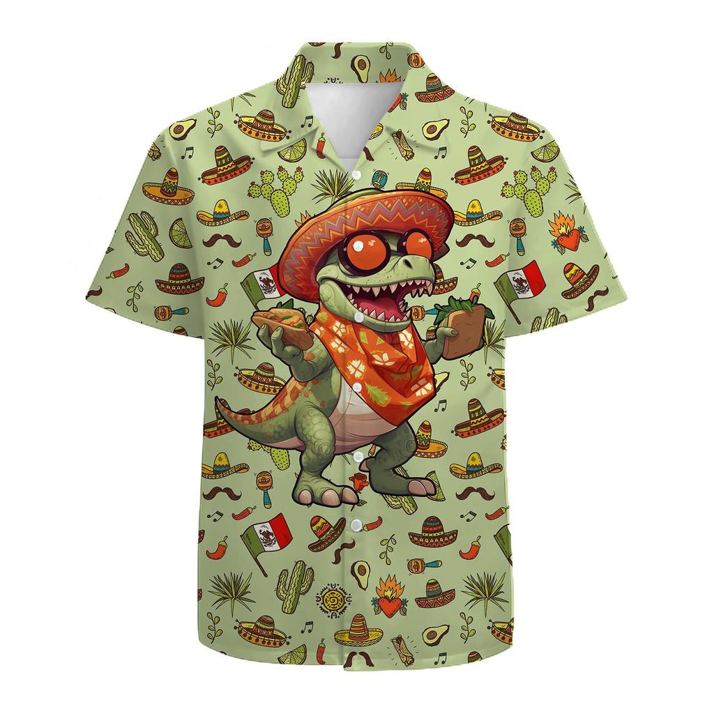 European casual Hawaiian men's short-sleeve shirt