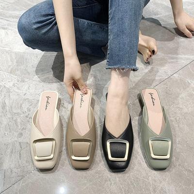 Женские тапочки для улицы Женские тапочки на плоской подошве Тапочки Muller Женские модные сандалии Новая модная кожаная обувь