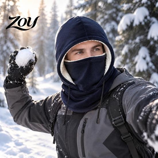 Thermal Headgear for Motorcycle Riding Winter Balaclava Hat, Windproof Ski Mask Fleece Lined Face Camping Cover, Cozy Neck Warmer Men Women,