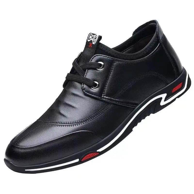 Spring and Autumn Men's Trendy Casual Leather Shoes High Quality Sports Leather Shoes Casual Driving Shoes Dad Shoes